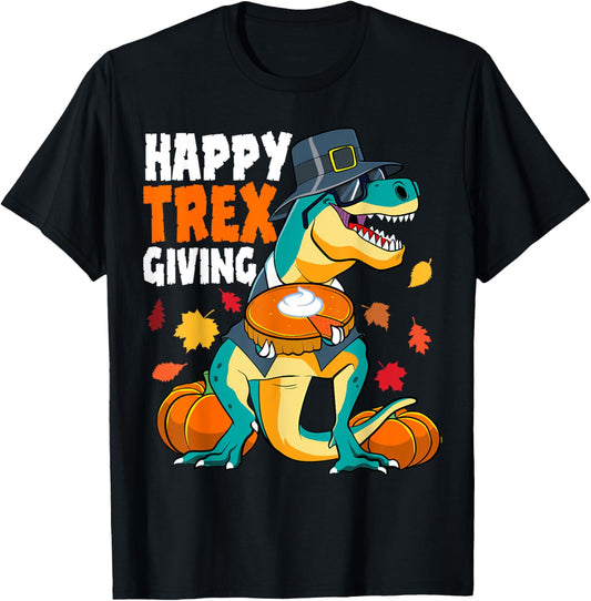Happy Thanksgiving Dinosaur Boys T Rex Pumpkin Pie Toddler T-Shirt