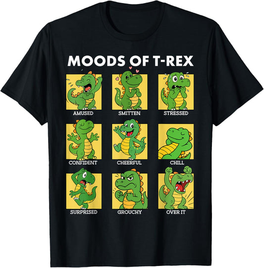 Moods of Dinosaurs t rex Alphabet A-Z ABC Identification T-Shirt