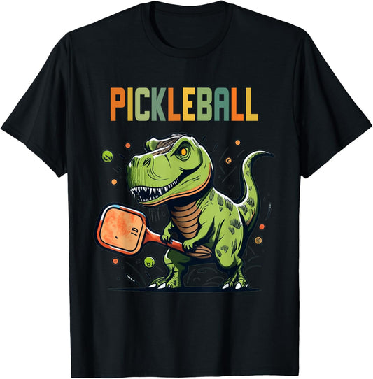 Smileteessports Funny T-rex Dinosaur Playing Pickleball T-Shirt