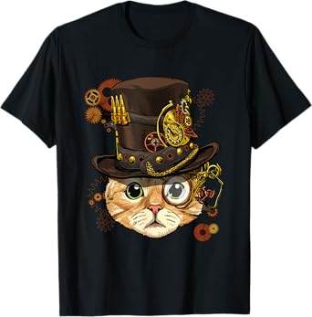 Cat Shirt Steampunk Cat Shirt Medieval Kitten Pet Cat Lover T-Shirt