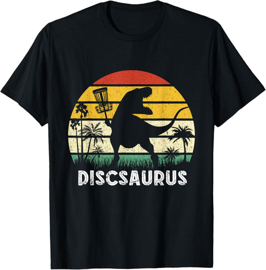 Disc Golf Retro Dinosaur Disc Golf Player Frolf Flying T-Shirt