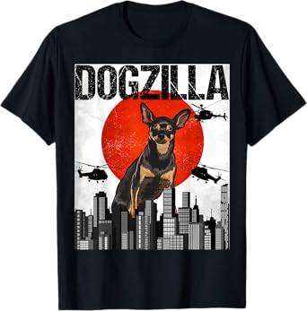 Funny Vintage Japanese Dogzilla Miniature Pinscher T-Shirt