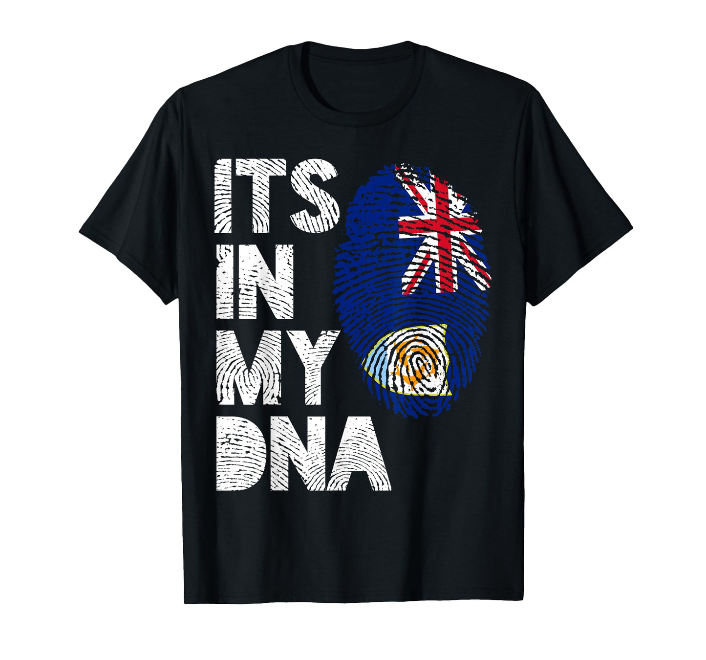 Its In My DNA Anguilla Flag Pride Fingerprint T-Shirt