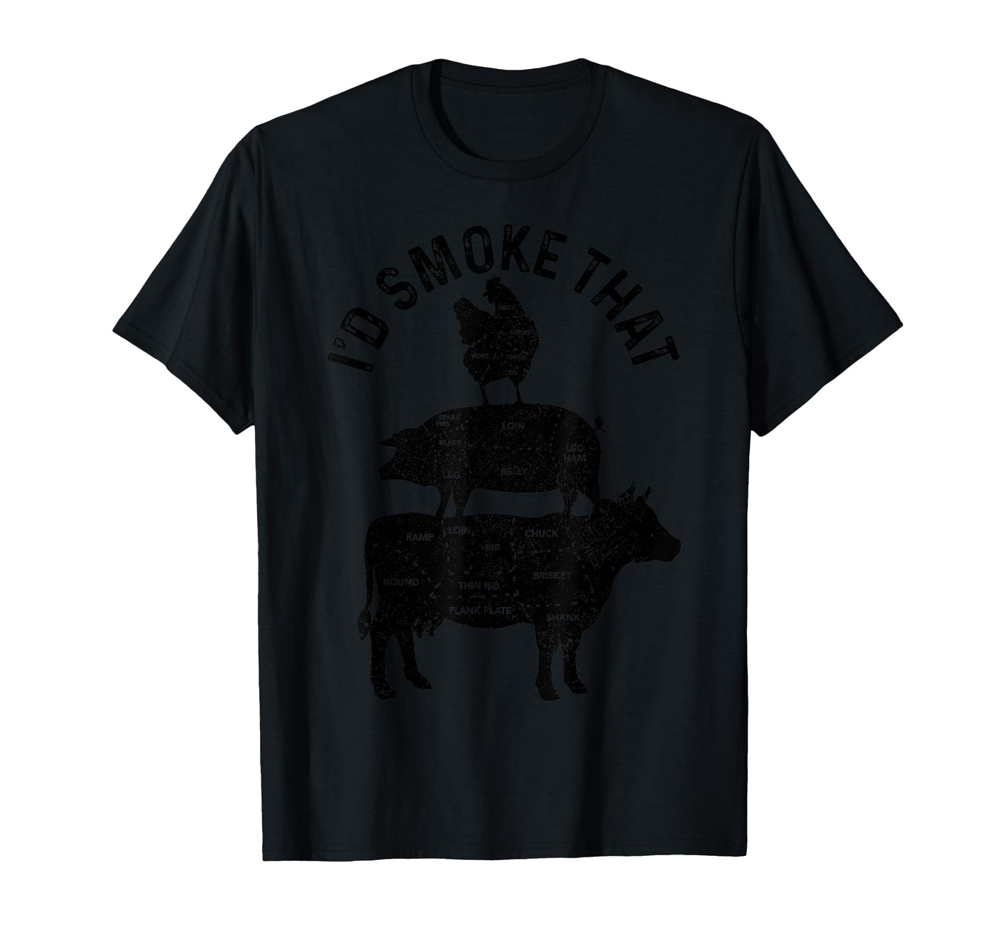 Chef Butcher BBQ I'd Smoke That Pork Beef Funny Father's Day T-Shirt