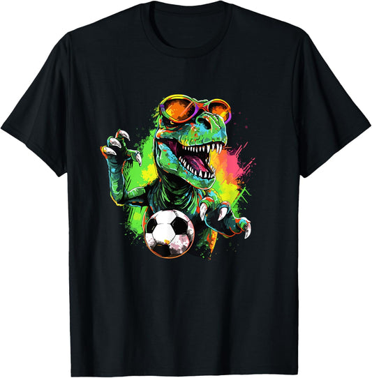 Dinosaur Soccer Apparel Trex Soccer Player Dino Lover Kids T-Shirt