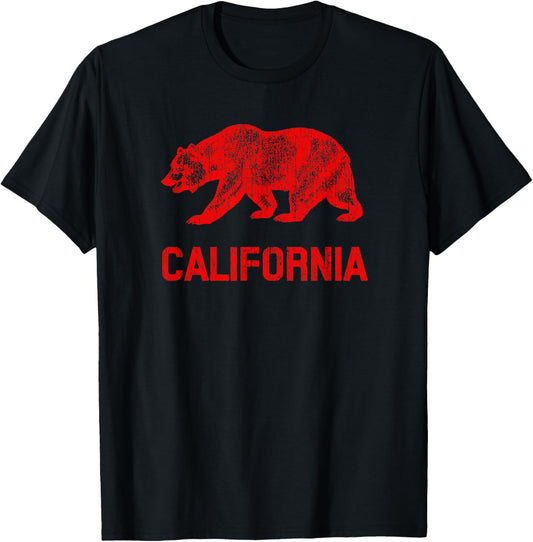 California Republic Flag Distressed Bear T-Shirt