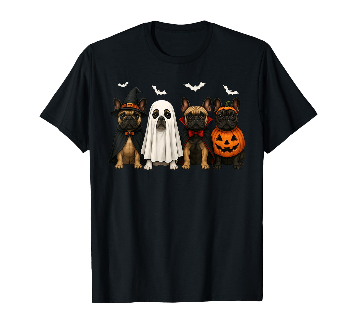 French Bulldog Ghost Dogs Halloween Costume Men Women Kids T-Shirt