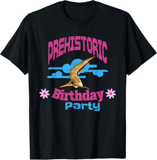 Prehistoric Birthday Party Pterodactyl Dino T-Shirt