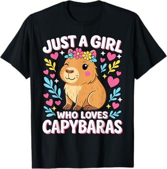 Cute Rodent Animal Just a Girl who loves Capybaras T-Shirt