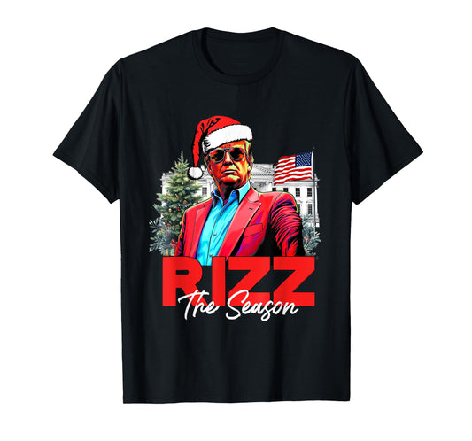Funny Christmas Rizzmas Santa Xmas Rizz The Season Trump T-Shirt