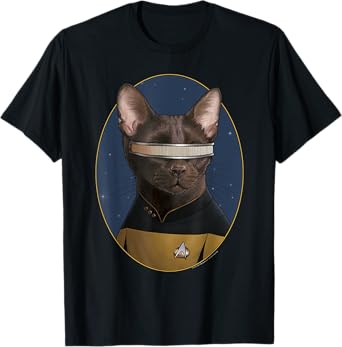 Star Trek: The Next Generation Geordi La Forge Cat Portrait T-Shirt