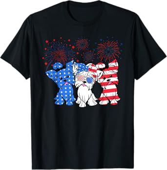 Funny Yorkie Yorkshire Dog American Flag Patriotic T-Shirt