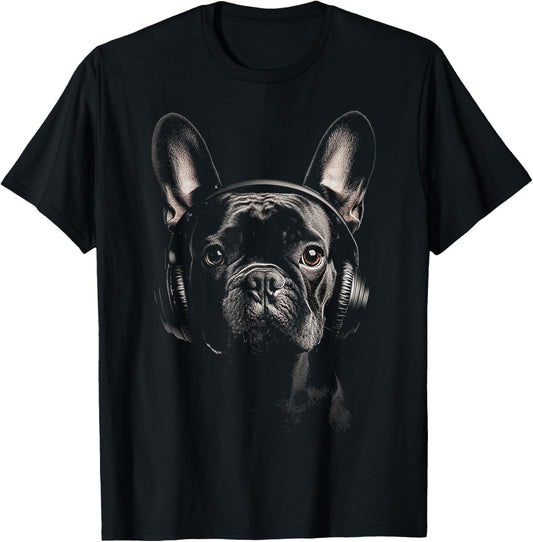 French Bulldog Dog Pet Art Music Headphone French Bulldog T-Shirt