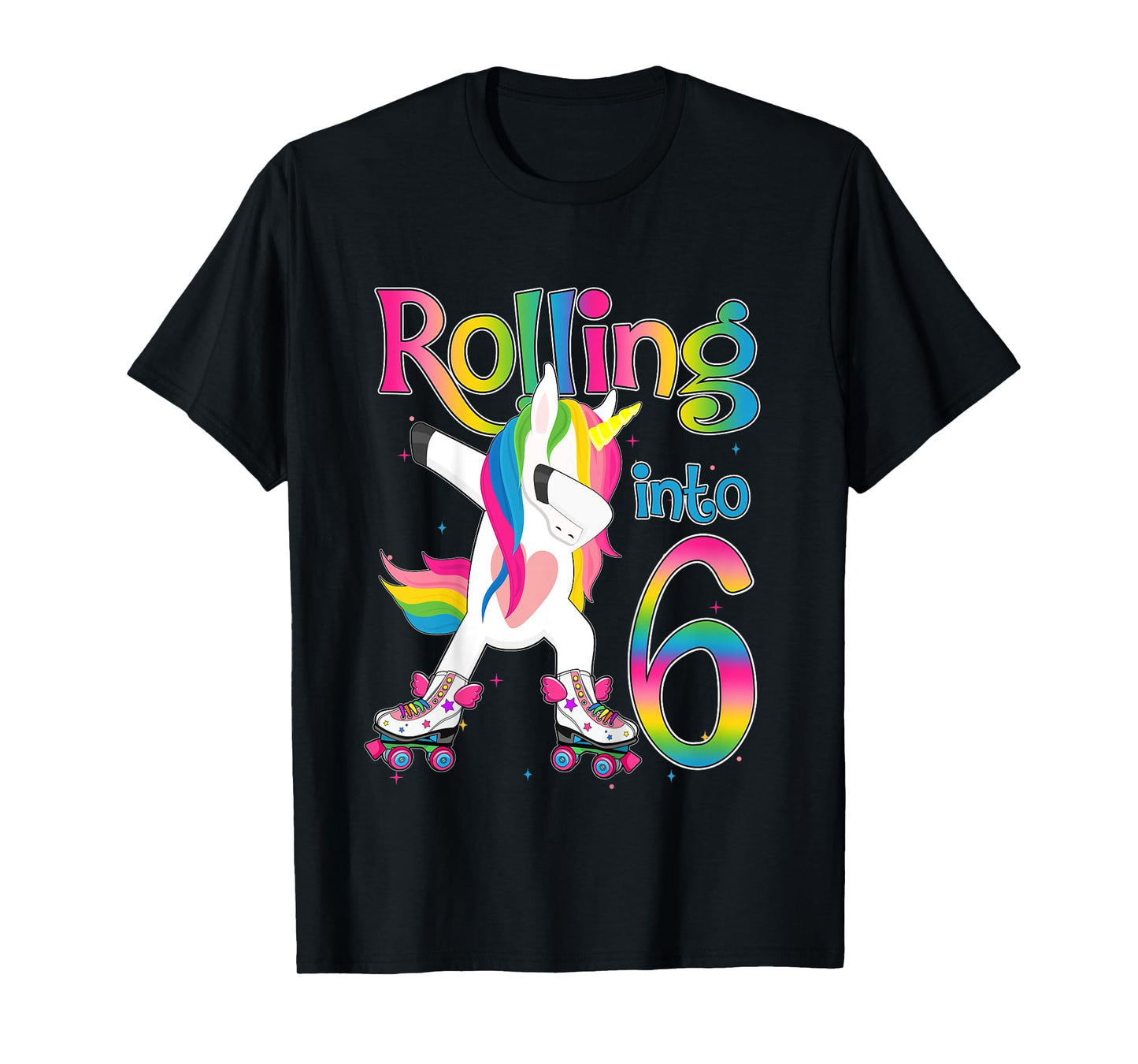 Rolling Into 6 years Let's Roll I'm Turning 6 Roller Skate T-Shirt
