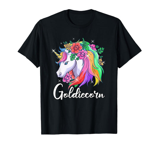 Cute Goldiecorn Personalized Name Unicorn Goldie T-Shirt