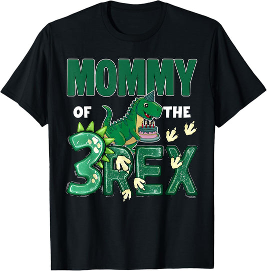 Mommy Of The Three Rex Birthday Dinosaur 3 Rex Youth Boy Kid T-Shirt