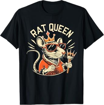 Funny Rat Lover Design About Rats Queen Wearing Crown T-Shirt