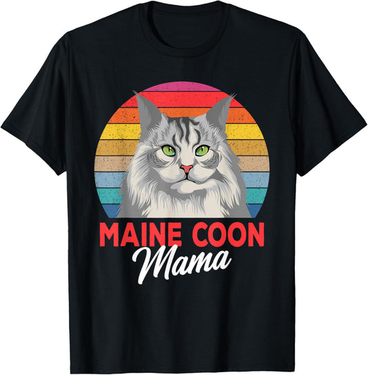Maine Coon Mama Funny Cat Owner Lovers Gift T-Shirt