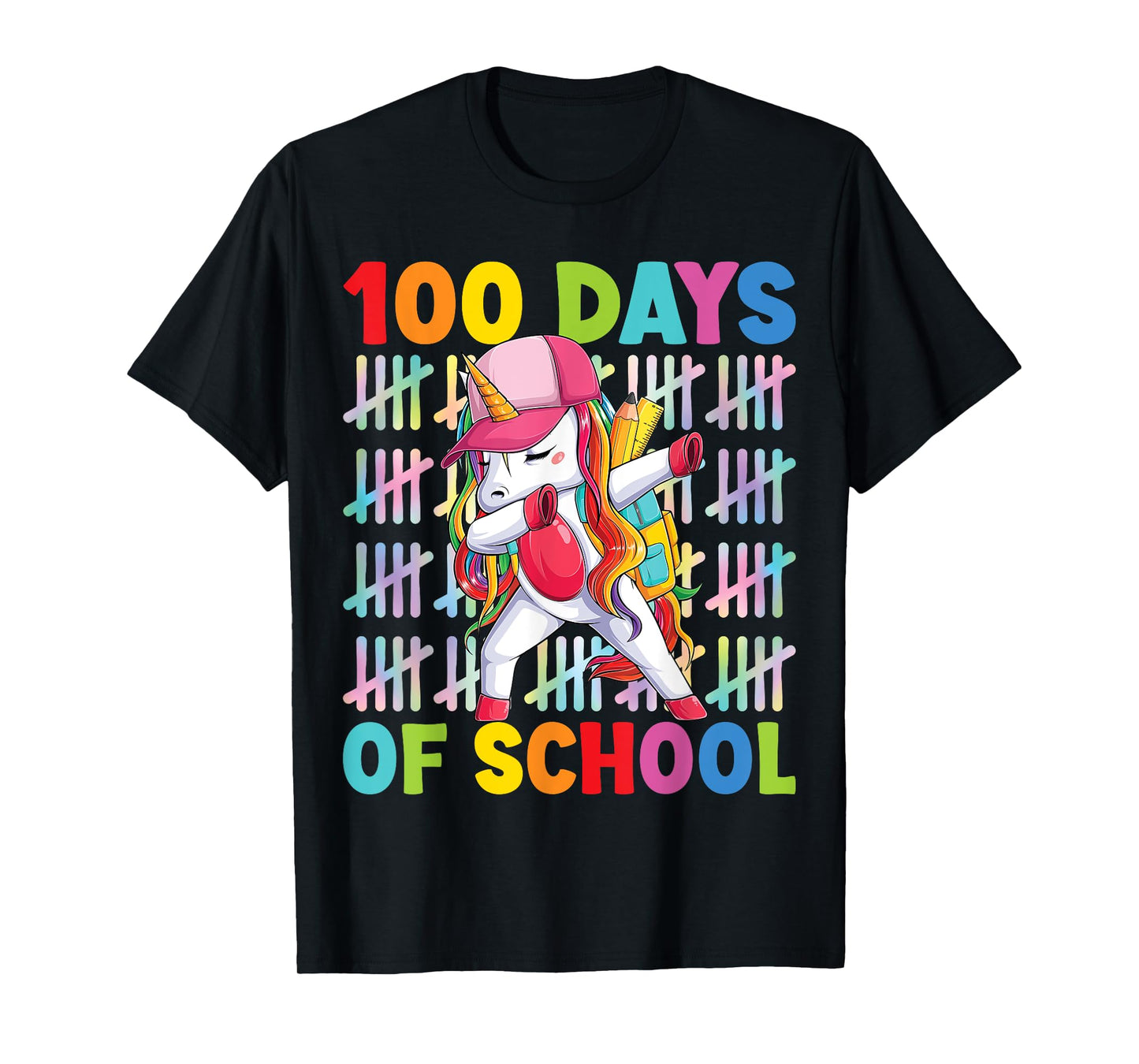 100 Days Of School Unicorn Dabbing Kids Girl T-Shirt