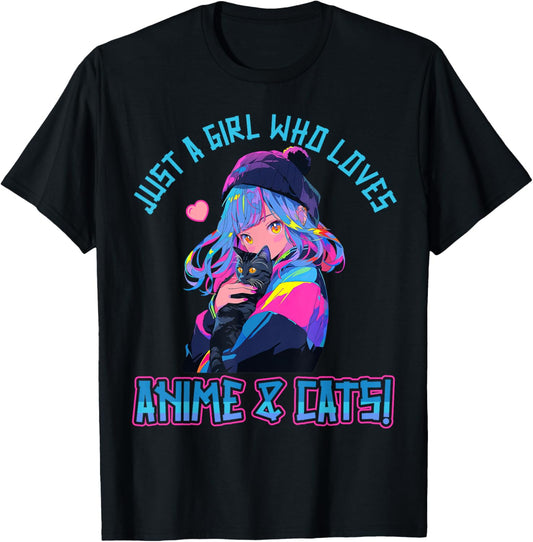 Just a Girl who loves Anime and Cats Manga Anime Lover T-Shirt