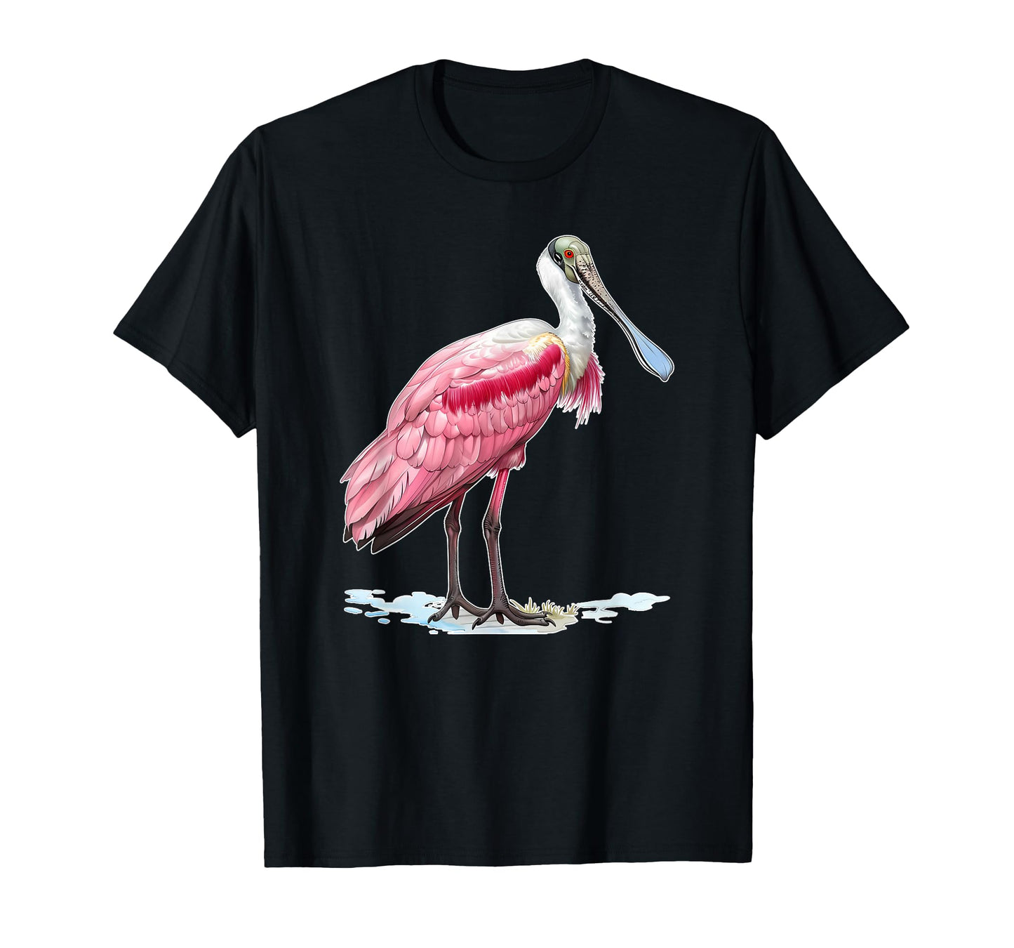 Womens Casual Nature Spirit Animal Graphic Roseate Spoonbill T-Shirt