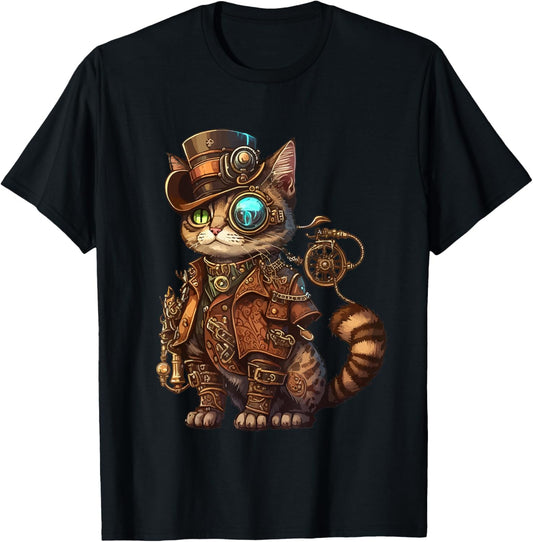 Steam Punk Cat Kitten Kitty Steampunk T-Shirt