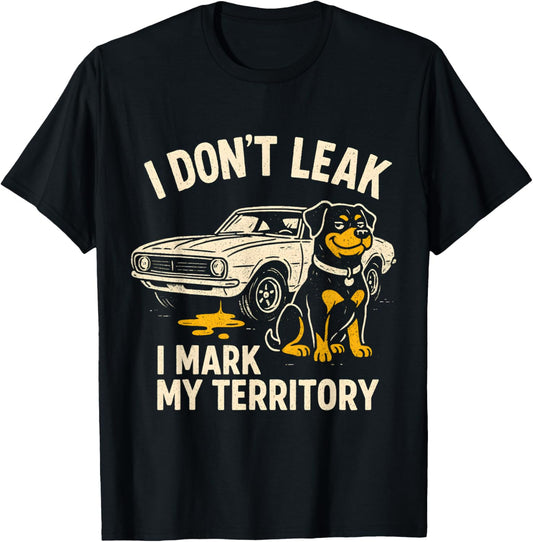 Funny Old Classic Car And Rottweiler Men Women Retro Vintage T-Shirt