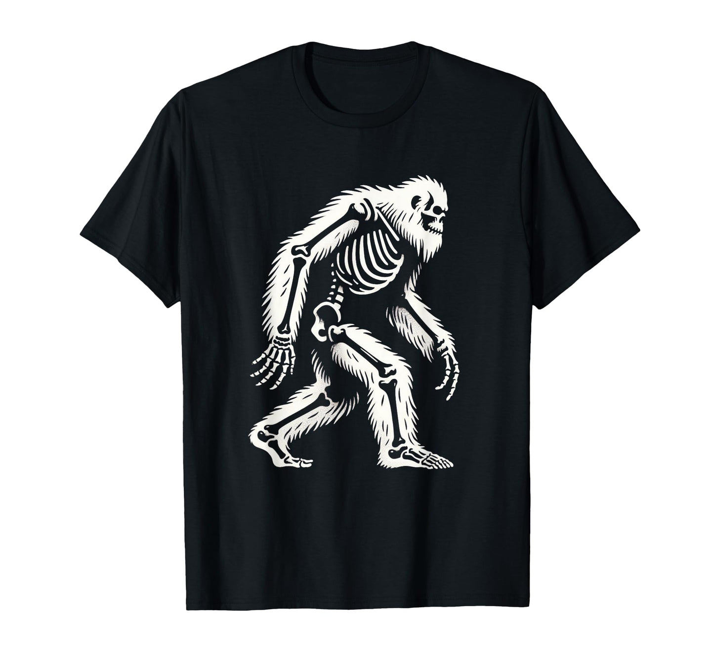 Funny Bigfoot Sasquatch Halloween skeleton T-Shirt