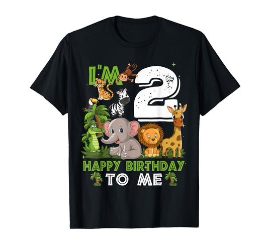 2 Year Old Zoo Birthday Shirt Safari Zoo Jungle Animal 2nd T-Shirt
