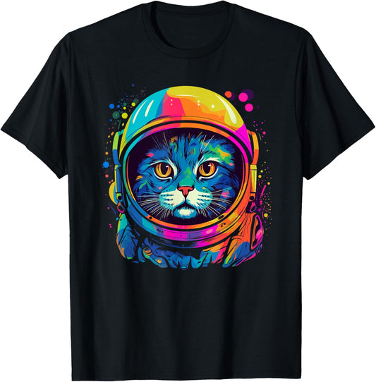 Space Gifts Cat Mom Cat Dad Men Women Kids Astronaut Space T-Shirt