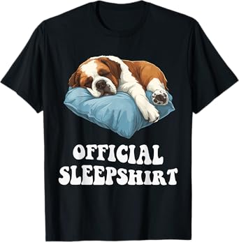 Official Saint Bernard Sleepshirt Cute Dog Lover Sleepwear T-Shirt