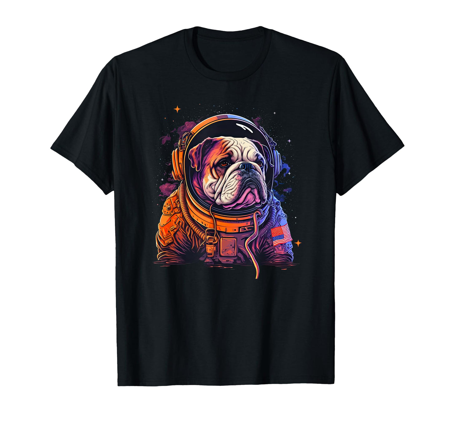 Funny Bulldog Dog Astronaut In the Space Men Women Kids T-Shirt