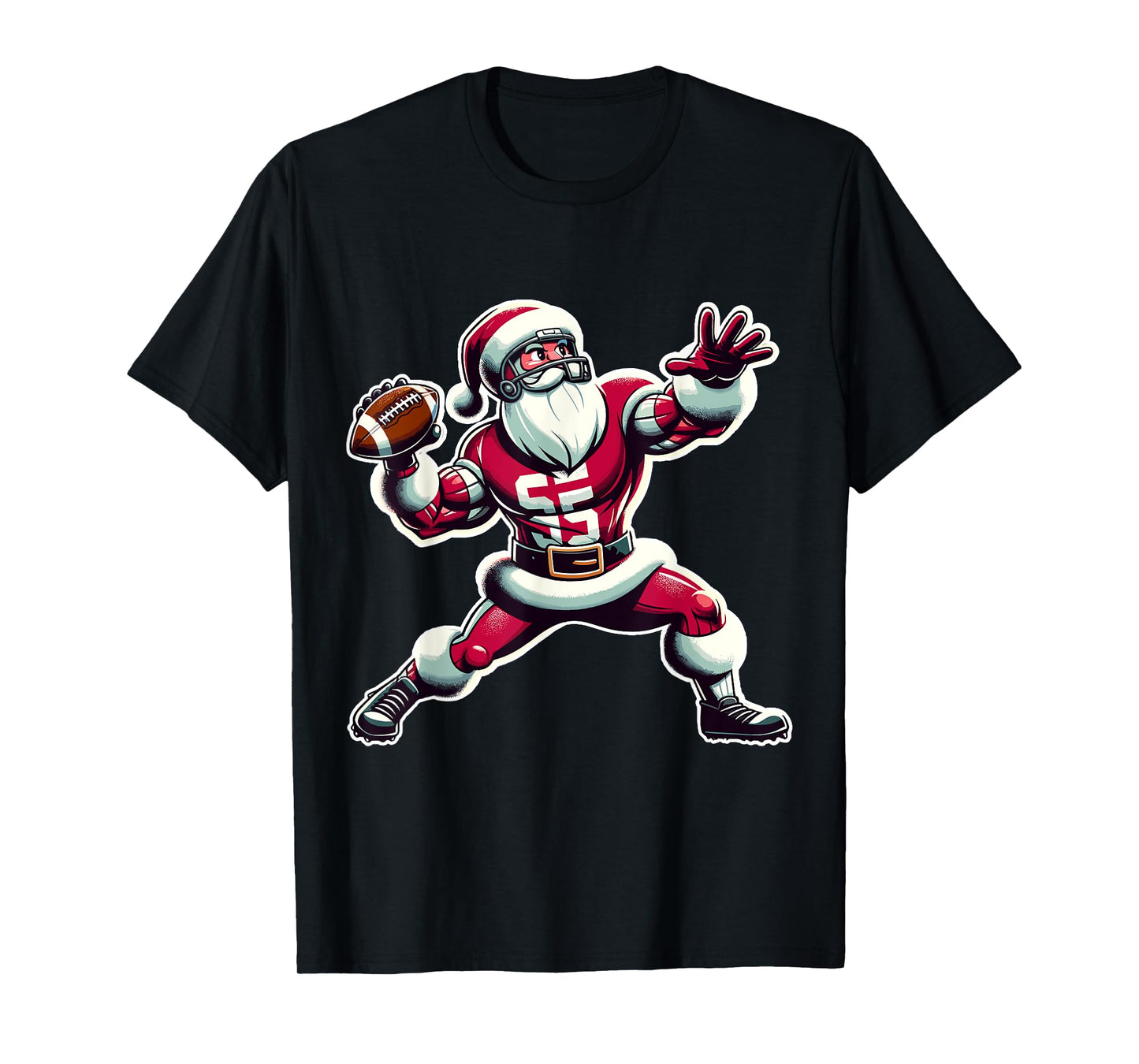 Christmas American Football Player Xmas For Men Boys PJ T-Shirt
