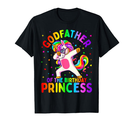 Godfather of the Birthday Princess Girl Dabbing Unicorn T-Shirt