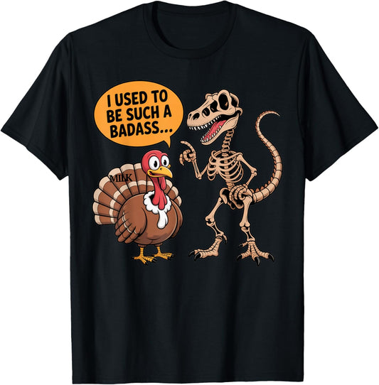 Dinosaur Turkey Evolution Funny Thanksgiving Humor T-Shirt