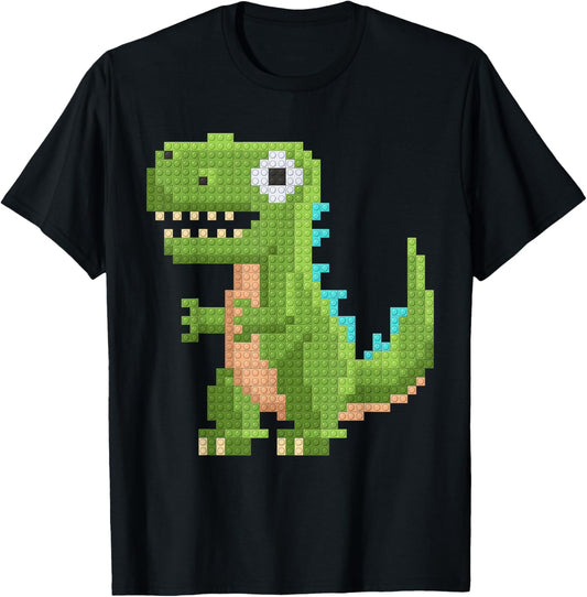 Dinosaur Kids Master Builder t rex Building Blocks Bricks T-Shirt