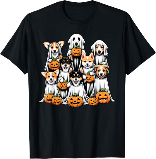 Dog Ghost Cute Dog Dressed As Ghost Funny Halloween Dog T-Shirt