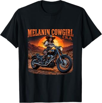 Melanin African American Cowgirl Era Cowgirl Western T-Shirt