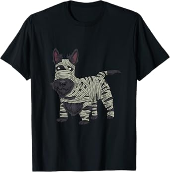 Scottish Terrier Dog Mummy Halloween Costume Dog Lovers Men Women Kids T-Shirt