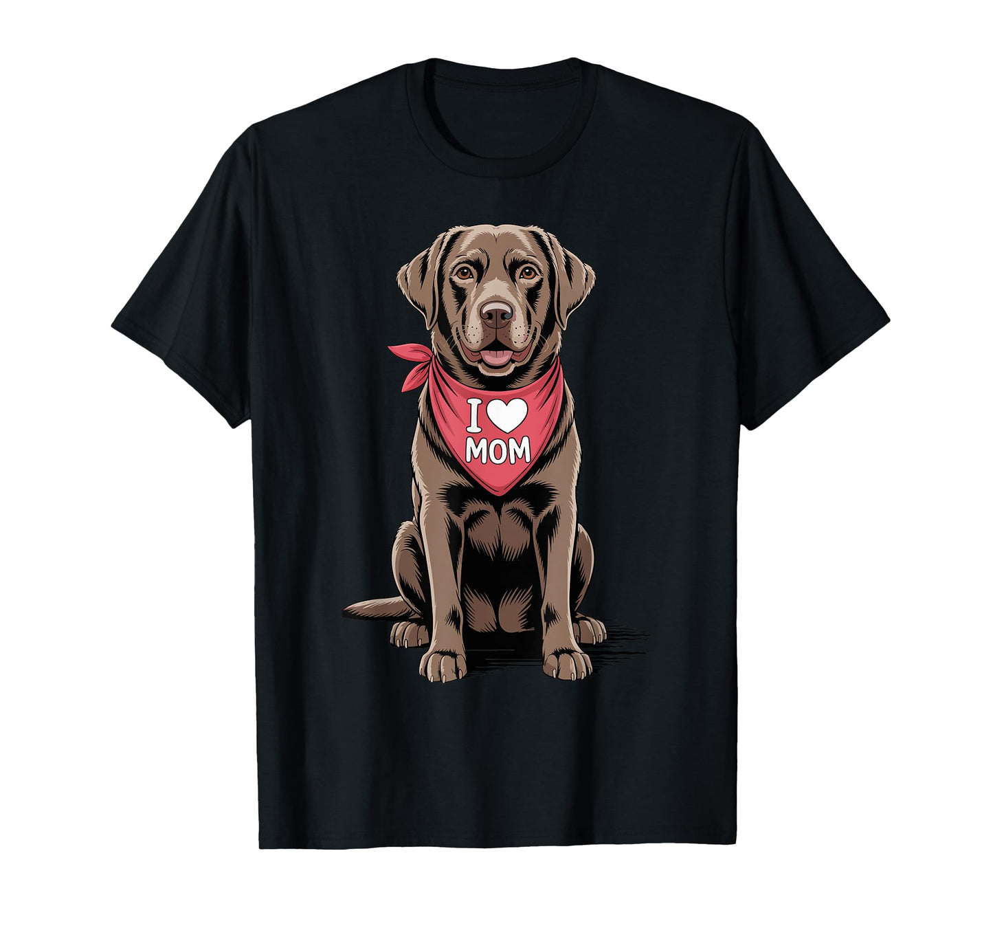 I Love Mom Chocolate Labrador Retriever Dog Mother's Day T-Shirt