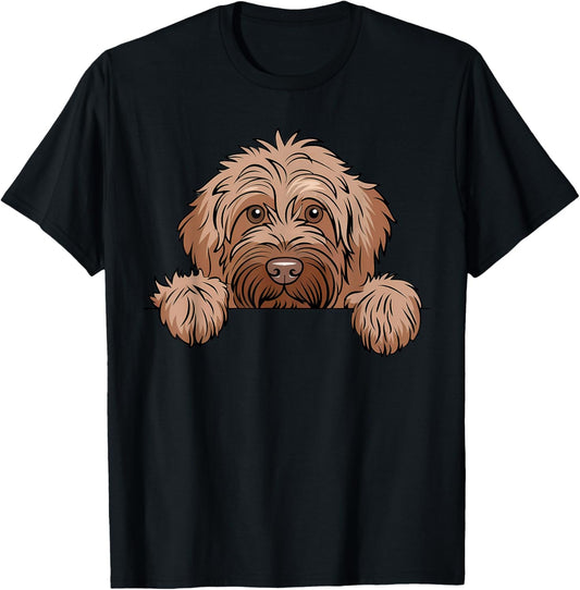 Cute Labradoodle Peeking Puppy Funny Labradoodle Dog Lover T-Shirt