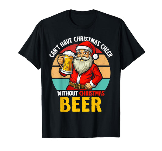 Santa Claus Christmas Beer Drinking Funny 2024 Xmas Party T-Shirt