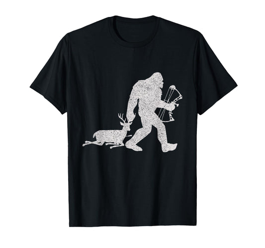 Bigfoot Bags a Deer Big Foot Deer Bow Hunting T-Shirt
