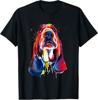 Basset Hound Artistic Funny Dog Cute Sweet Gift Birthday T-Shirt for Men Women Kids