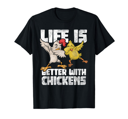 Funny Animal Farmer Kids Dabbing Rooster Dab Hen Chicken T-Shirt