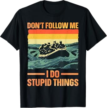 Best Rafting Art For Men Women Whitewater River Raft Rafting T-Shirt