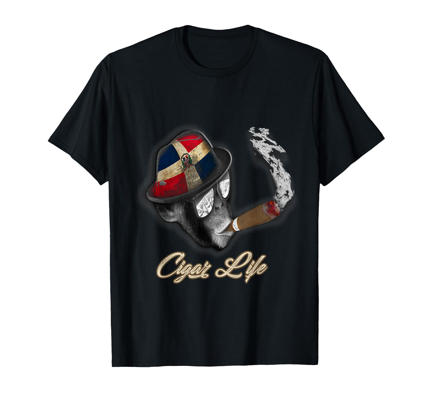 Dominican Flag Cigar Smoking monkey T-shirt