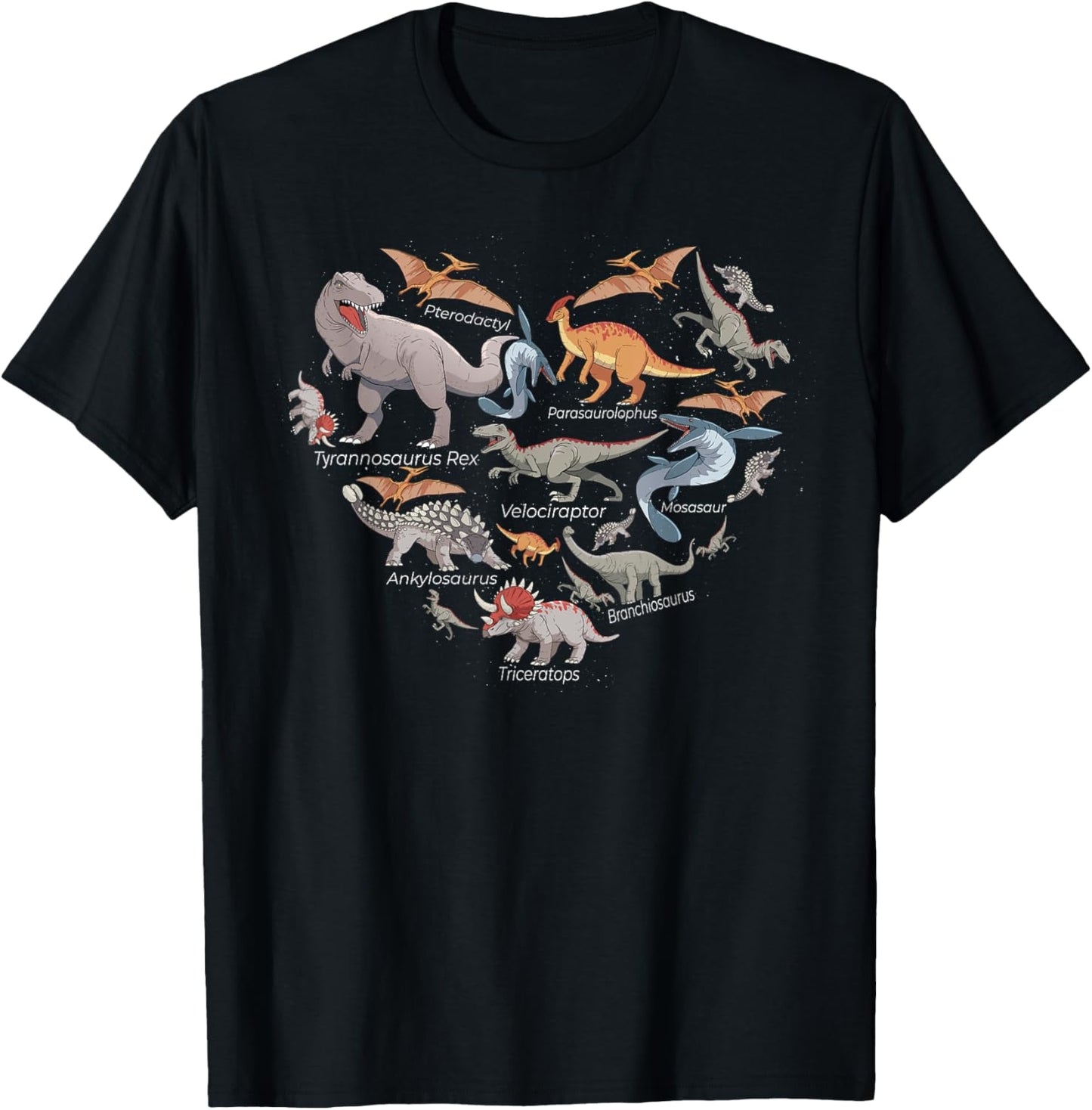 Types Of Dinosaurs Identification Dinosaur Expert Dino Heart T-Shirt