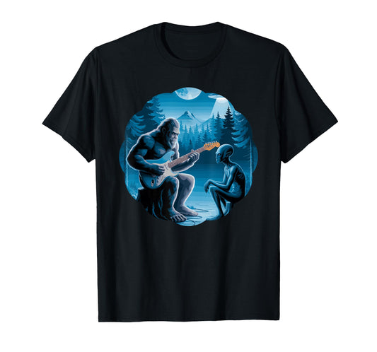 Alien & Bigfoot, Guitar & Guitar Lovers T-Shirt