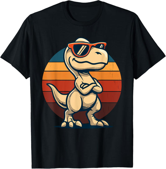 Confident Velociraptor Dinosaur – Funny Retro Dino T-Shirt